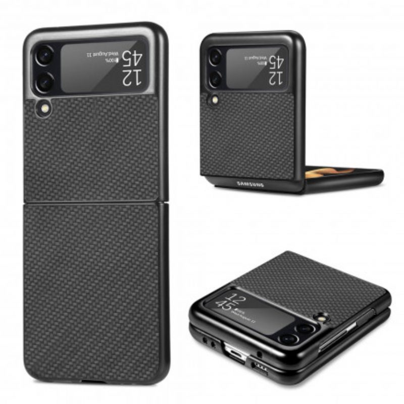 Hülle Für Samsung Galaxy Z Flip 3 5G Flip Case Strukturierte Kohlefaser