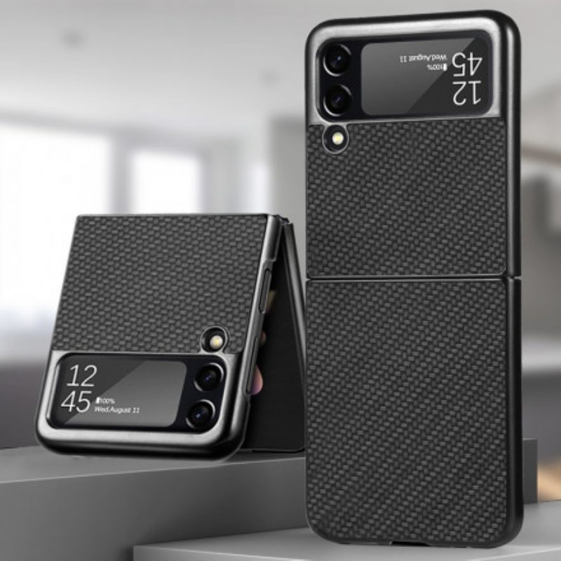 Hülle Für Samsung Galaxy Z Flip 3 5G Flip Case Strukturierte Kohlefaser