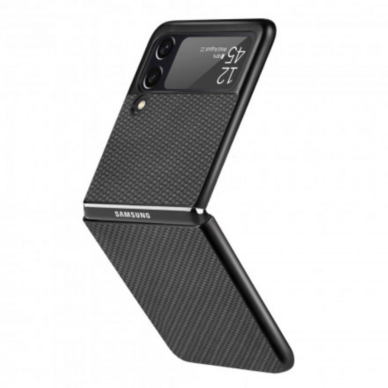 Hülle Für Samsung Galaxy Z Flip 3 5G Flip Case Strukturierte Kohlefaser