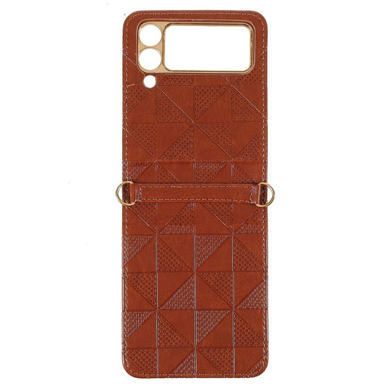 Hülle Für Samsung Galaxy Z Flip 3 5G Mit Kordel Flip Case Kordelzug Aus Kunstleder