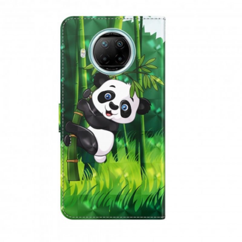 Lederhüllen Für Xiaomi Mi 10T Lite Lichtfleck Panda Und Bambus