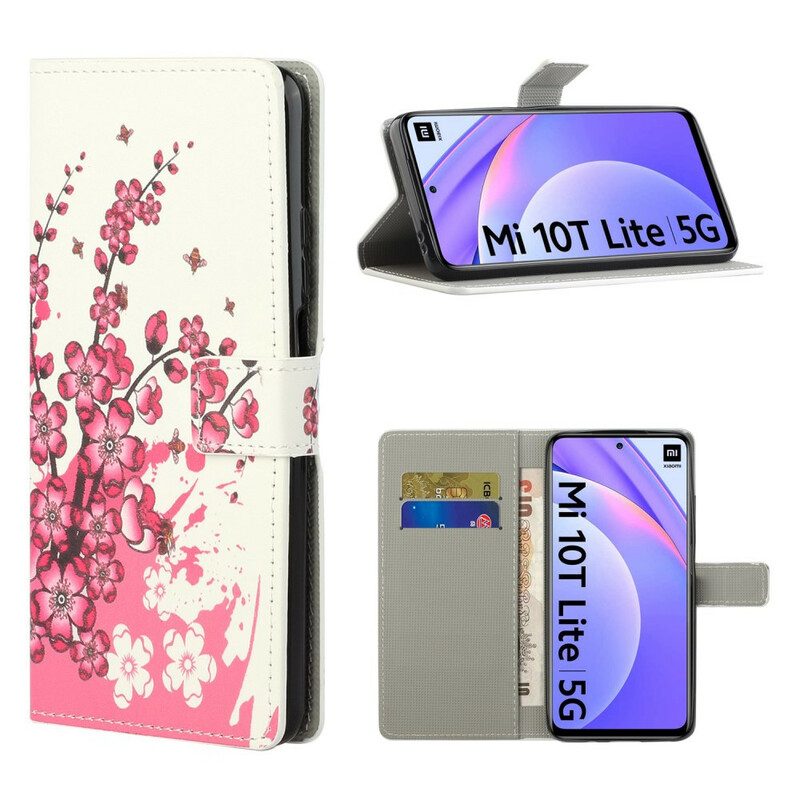 Lederhüllen Für Xiaomi Mi 10T Lite Tropische Blumen