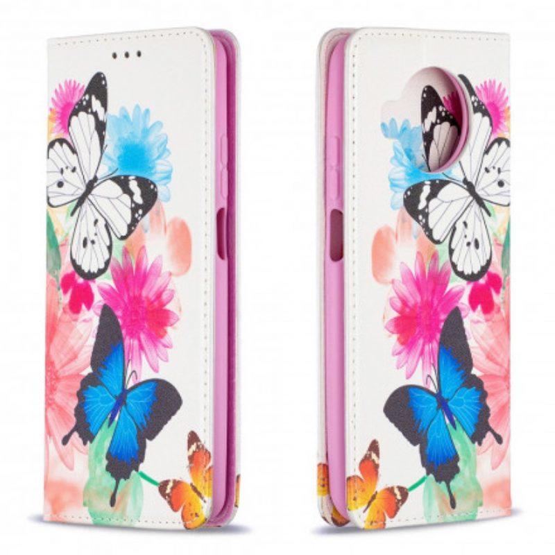 Schutzhülle Für Xiaomi Mi 10T Lite Flip Case Bunte Schmetterlinge