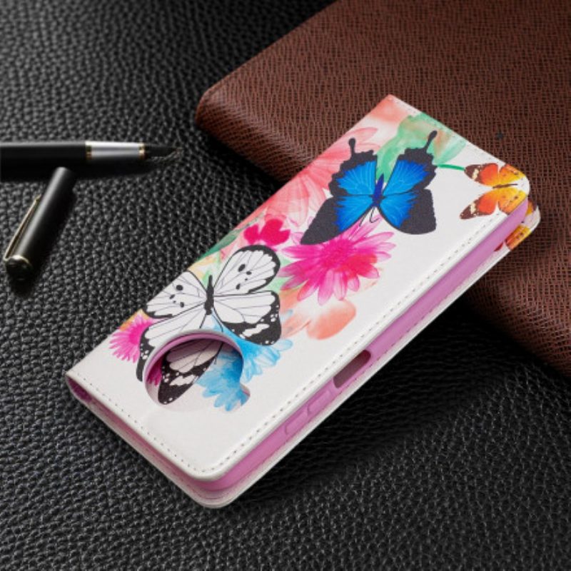 Schutzhülle Für Xiaomi Mi 10T Lite Flip Case Bunte Schmetterlinge