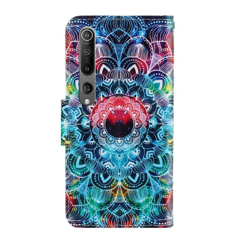 Flip Case Für Xiaomi Mi 10 / 10 Pro Mit Kordel Auffälliges Riemchen-mandala