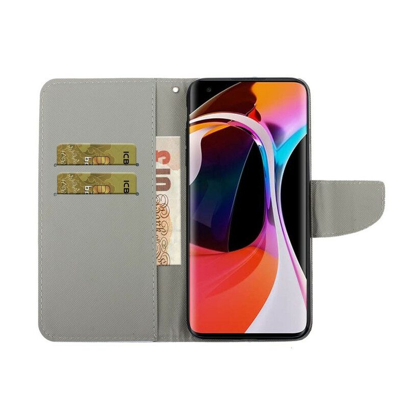 Flip Case Für Xiaomi Mi 10 / 10 Pro Mit Kordel Auffälliges Riemchen-mandala