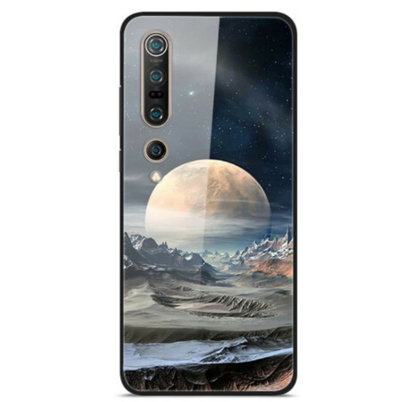 Hülle Für Xiaomi Mi 10 / 10 Pro Space Moon Gehärtetes Glas