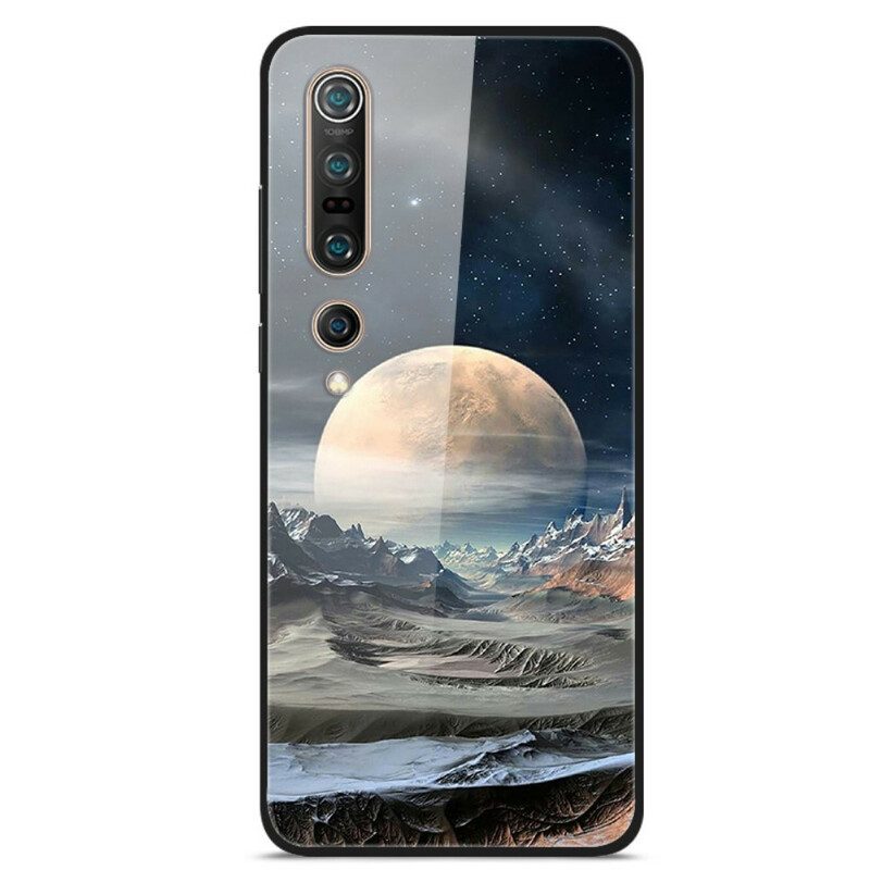 Hülle Für Xiaomi Mi 10 / 10 Pro Space Moon Gehärtetes Glas