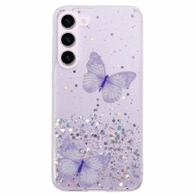 Hülle Samsung Galaxy S24 5g Glitzer-schmetterlinge