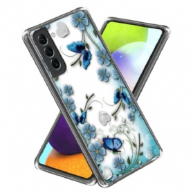 Hülle Samsung Galaxy S24 5g Handyhülle Schmetterlinge Und Blumen