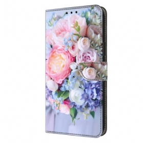 Lederhüllen Für Samsung Galaxy S24 5g Bunte Blumen