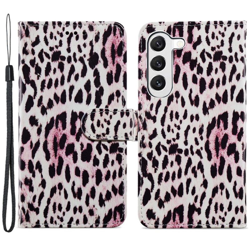 Lederhüllen Für Samsung Galaxy S24 5g Leopardenmuster Mit Riemen