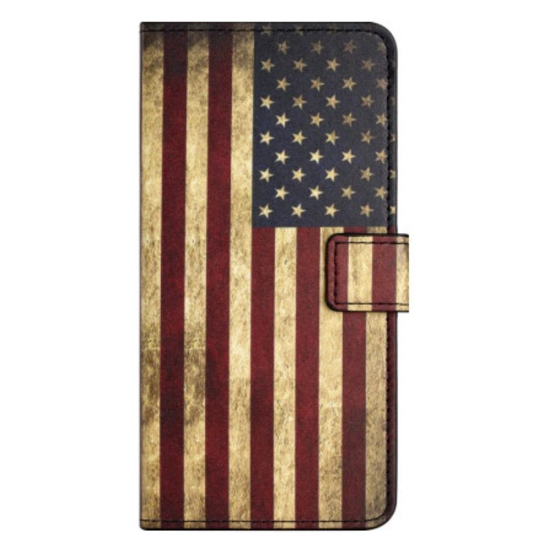 Lederhüllen Samsung Galaxy S24 5g Handyhülle Amerikanische Flagge Im Vintage-stil