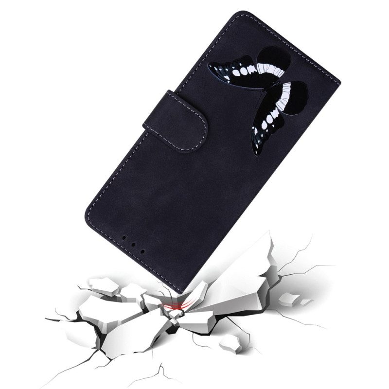 Lederhüllen Samsung Galaxy S24 5g Handyhülle Schmetterling Mit Riemen