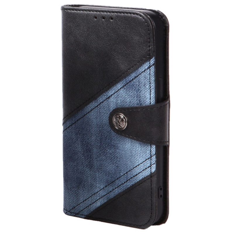 Lederhüllen Samsung Galaxy S24 5g Handyhülle Zweifarbiger Jeans-stil