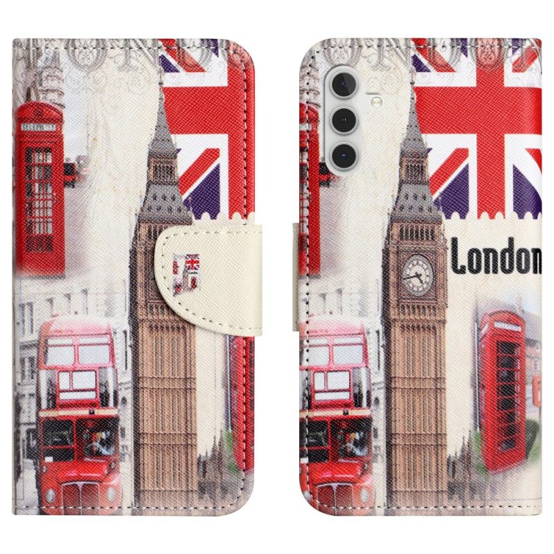 Lederhüllen Samsung Galaxy S24 5g Londoner Leben In Lanière