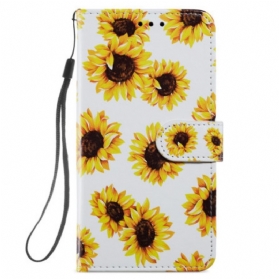 Lederhüllen Samsung Galaxy S24 5g Riemen Sonnenblumen