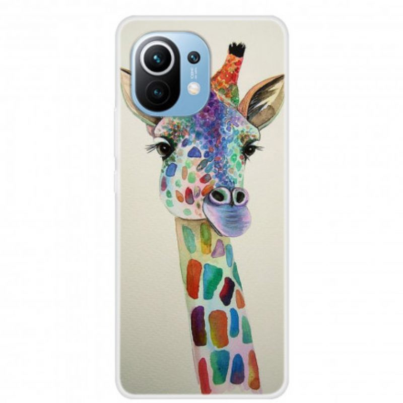 Hülle Für Xiaomi Mi 11 (5G) Bunte Giraffe