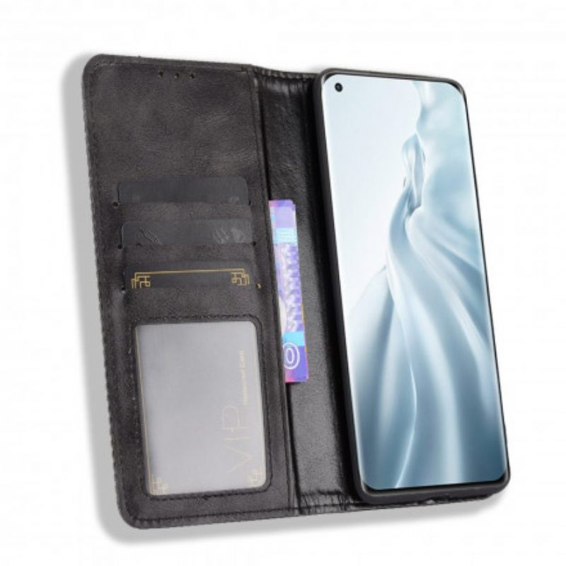 Schutzhülle Für Xiaomi Mi 11 (5G) Flip Case Stilisierter Vintage-ledereffekt