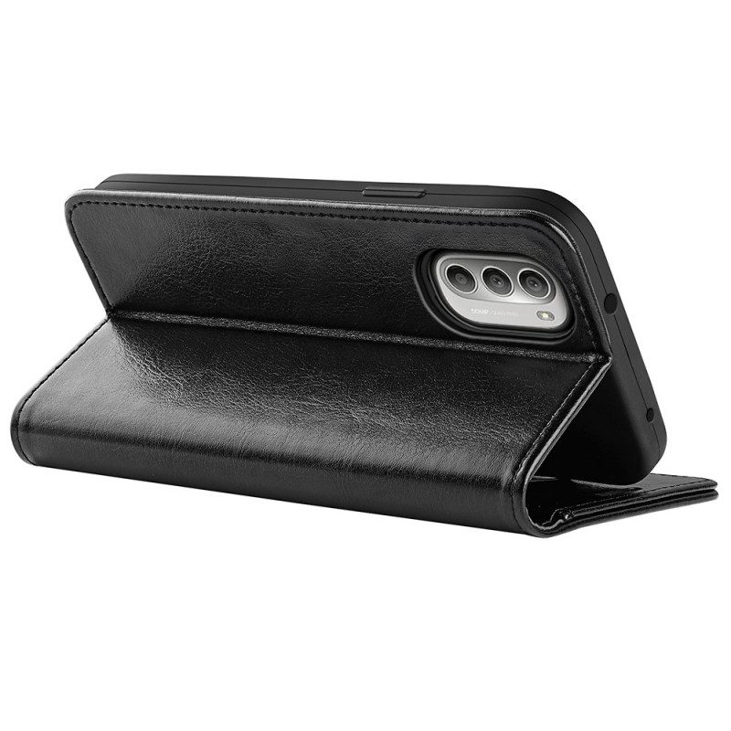 Flip Case Für Moto G51 5G Designer-ledereffekt