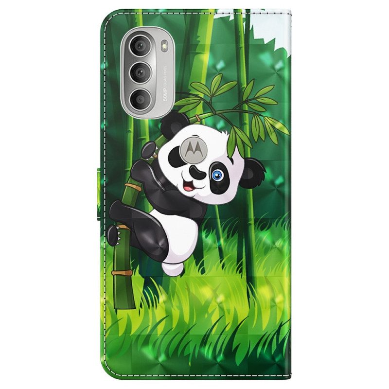 Flip Case Für Moto G51 5G Panda Und Bambus