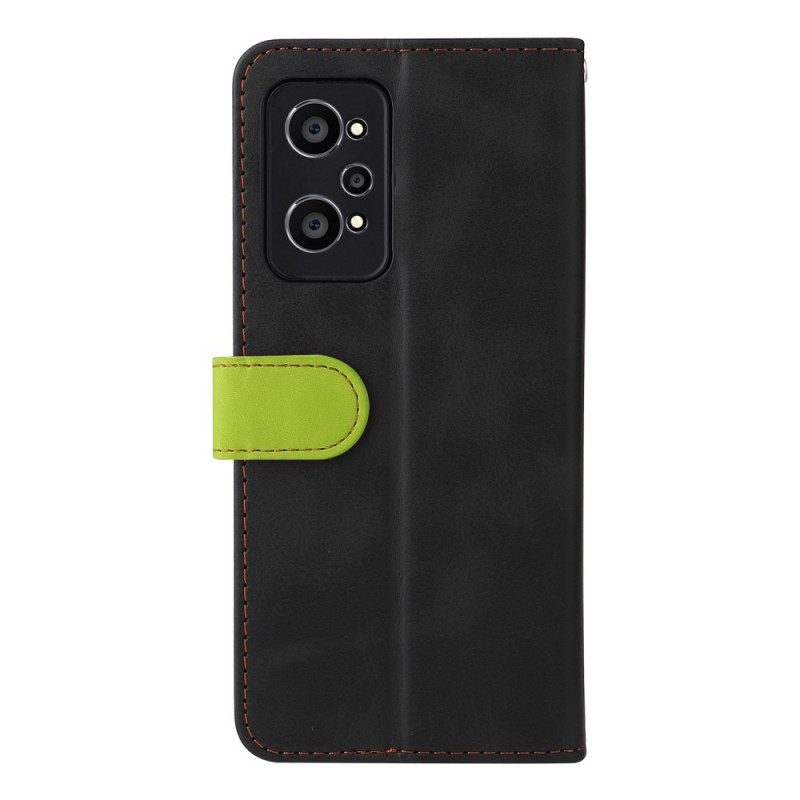 Flip Case Für Realme GT Neo 3T / Neo 2 Zweifarbig