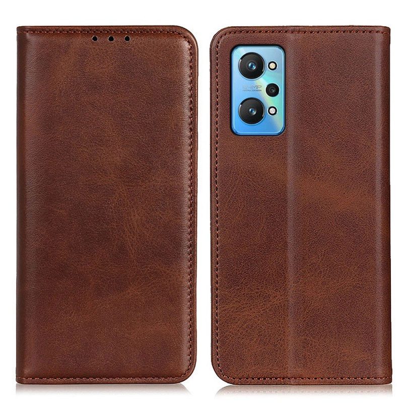 Schutzhülle Für Realme GT Neo 3T / Neo 2 Flip Case Elegantes Spaltleder