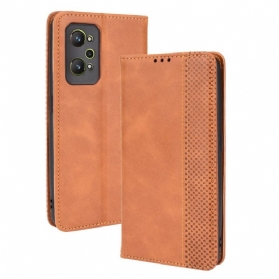 Schutzhülle Für Realme GT Neo 3T / Neo 2 Flip Case Stilisierter Vintage-ledereffekt