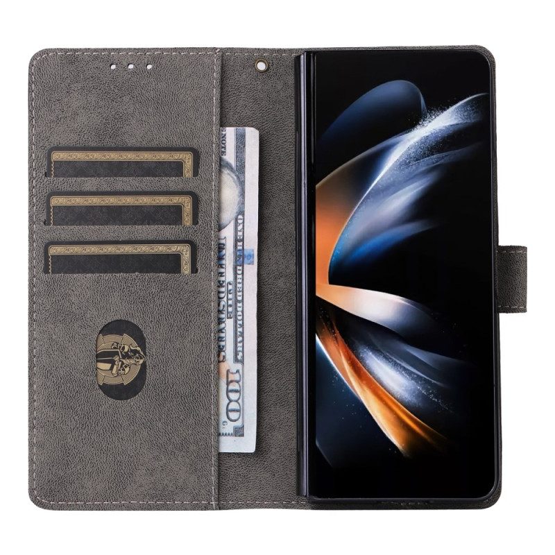 Lederhüllen Samsung Galaxy Z Fold 6 Rfid-blockierung Und Schlüsselband