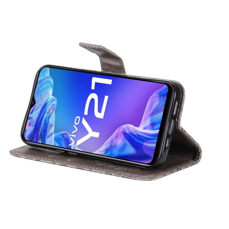 Flip Case Für Vivo Y21 Mit Kordel Thong Sun