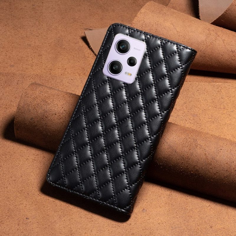 Schutzhülle Für Xiaomi Redmi Note 12 Pro Flip Case Gesteppte Binfen-farbe