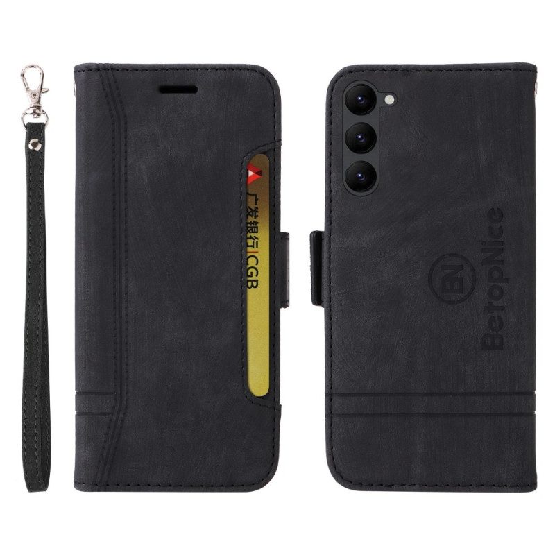 Flip Case Für Samsung Galaxy S23 5G Betopnice Kartenhalter Vorne