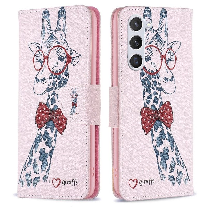 Flip Case Für Samsung Galaxy S23 5G Kluge Giraffe