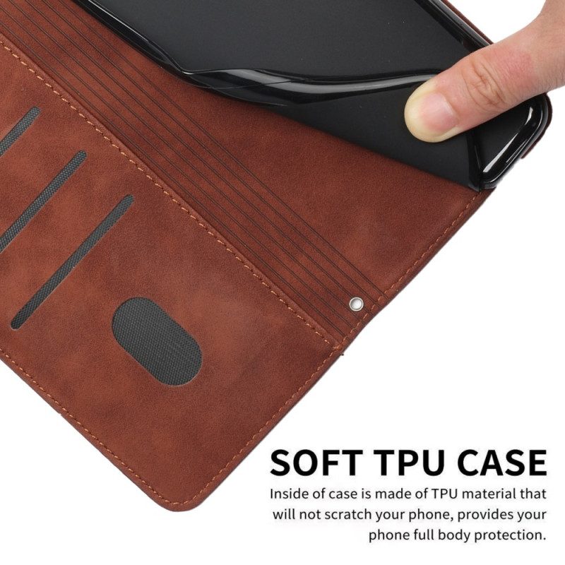 Flip Case Für Samsung Galaxy S23 5G Lächle Mit Schlüsselband