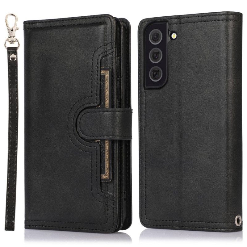 Flip Case Für Samsung Galaxy S23 5G Mehrere Karten Und Vordertasche