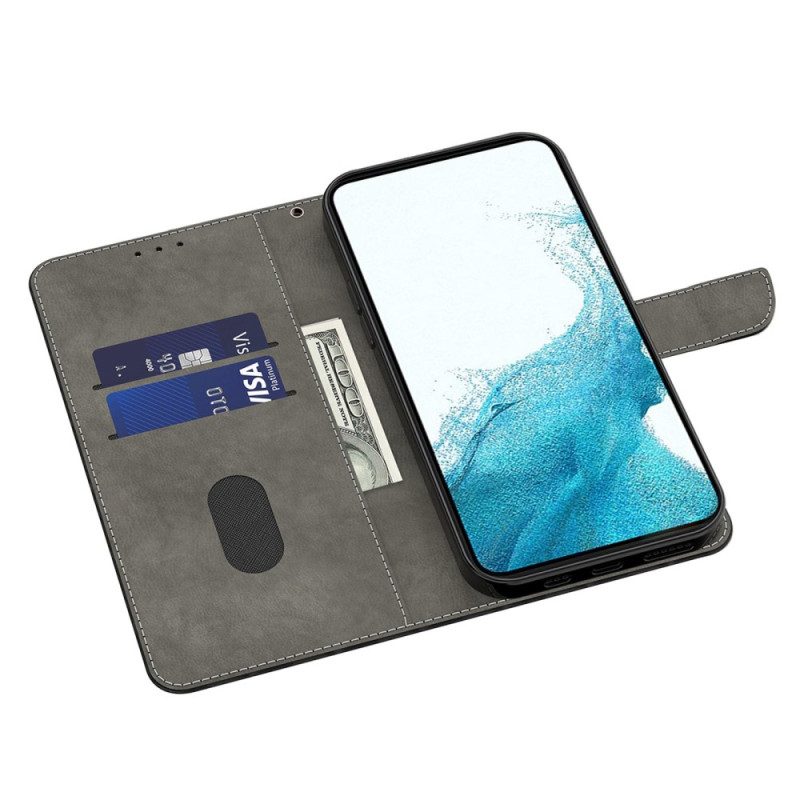 Flip Case Für Samsung Galaxy S23 5G Mit Kordel Goldarmband Mit Schmetterlingen