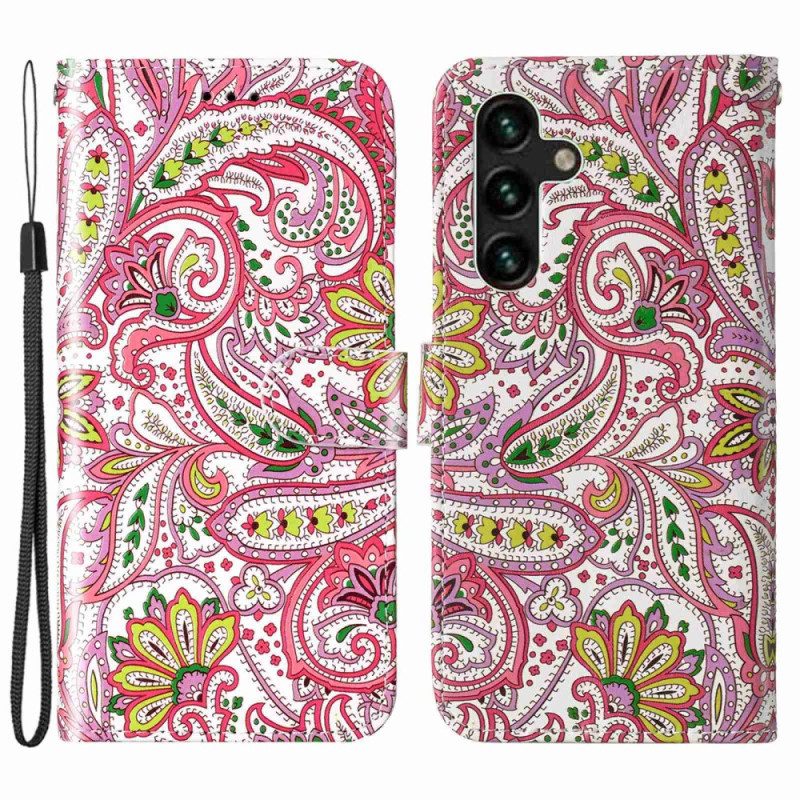 Flip Case Für Samsung Galaxy S23 5G Mit Kordel Riemchen-kaschmir-stil