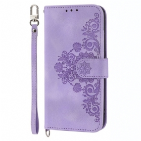 Flip Case Für Samsung Galaxy S23 5G Mit Kordel Riemchen-spitzen-mandala