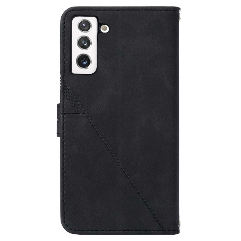 Flip Case Für Samsung Galaxy S23 5G Mit Kordel Riemendreiecke