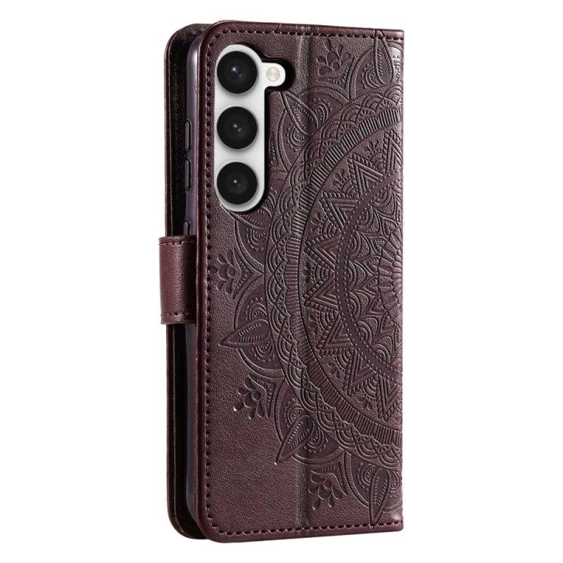 Flip Case Für Samsung Galaxy S23 5G Sonnenmandala