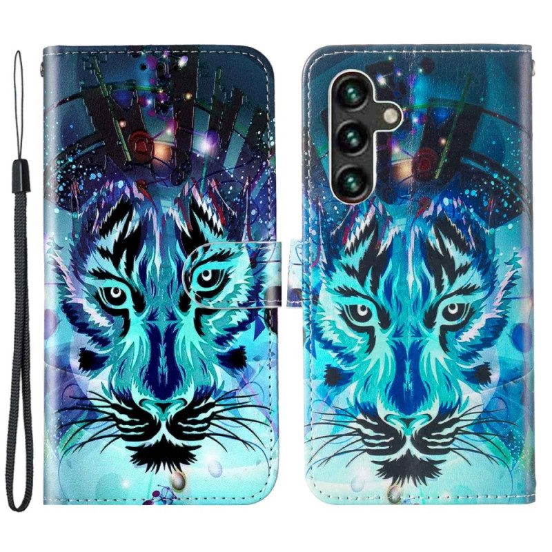 Lederhüllen Für Samsung Galaxy S23 5G Der Tiger Mit Schlüsselband