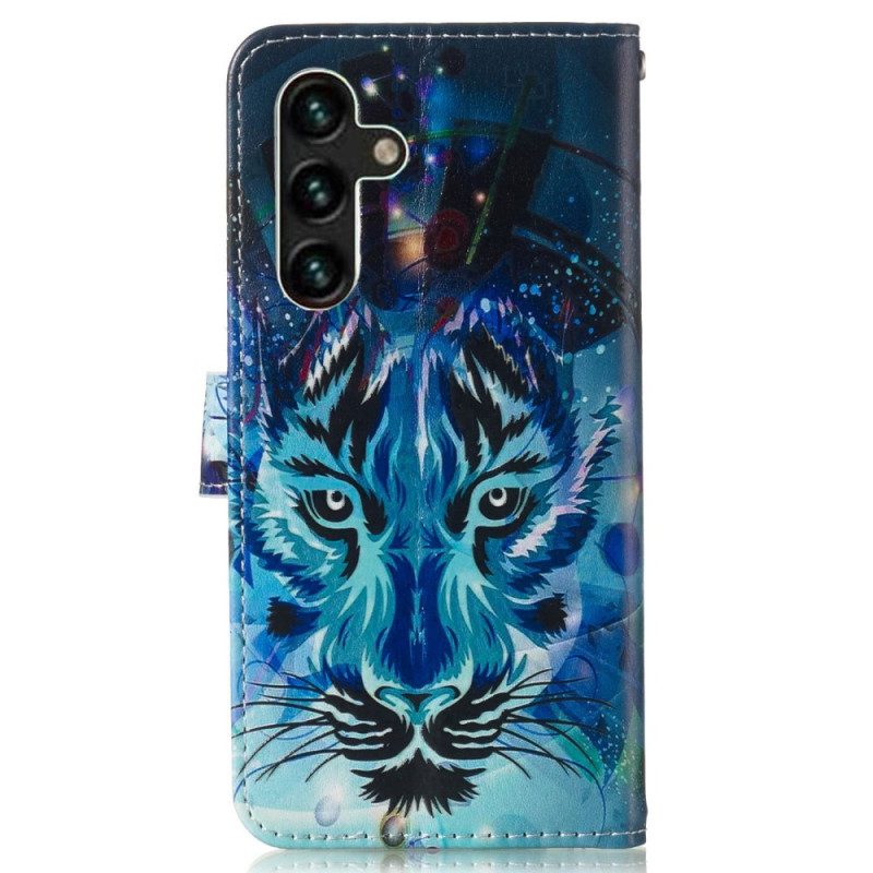 Lederhüllen Für Samsung Galaxy S23 5G Der Tiger Mit Schlüsselband