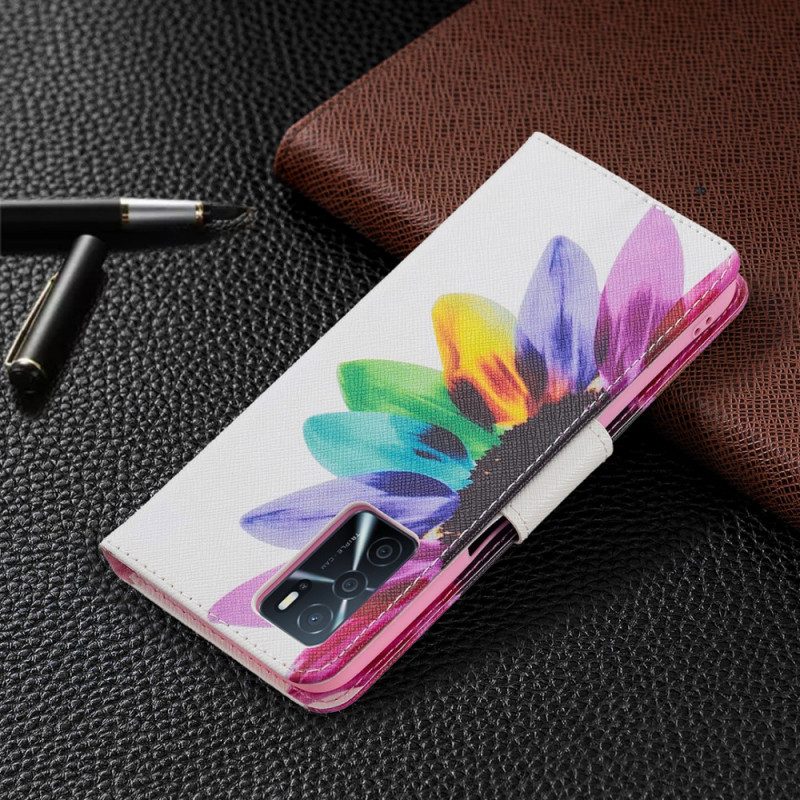 Flip Case Für Oppo A16 / A16s Aquarellblume