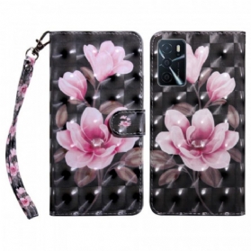 Flip Case Für Oppo A16 / A16s Blühende Blumen