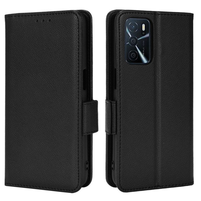 Lederhüllen Für Oppo A16 / A16s Flip Case Klappe Double Litchi Neue Farben