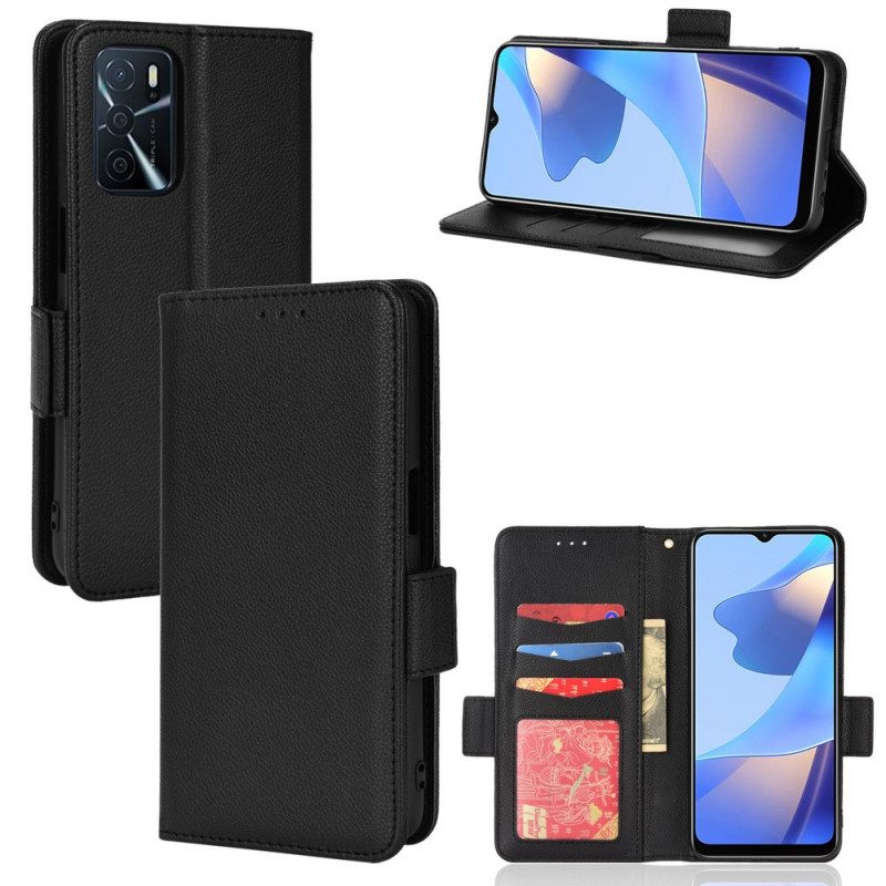 Lederhüllen Für Oppo A16 / A16s Flip Case Klappe Double Litchi Neue Farben