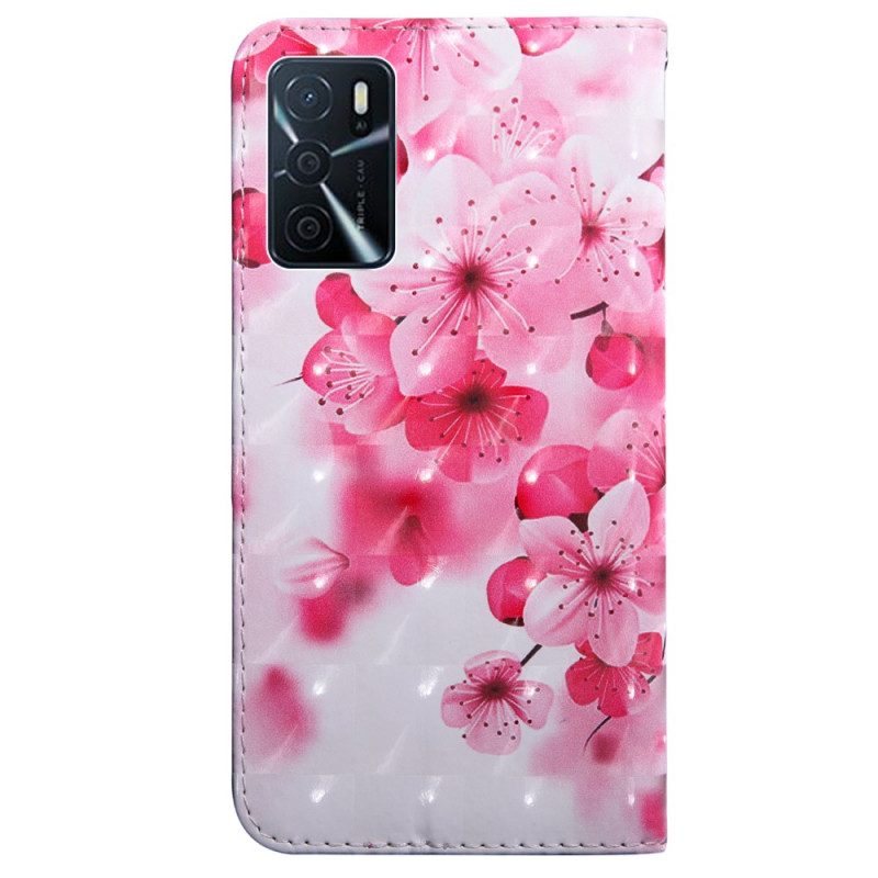 Lederhüllen Für Oppo A16 / A16s Pinke Blumen