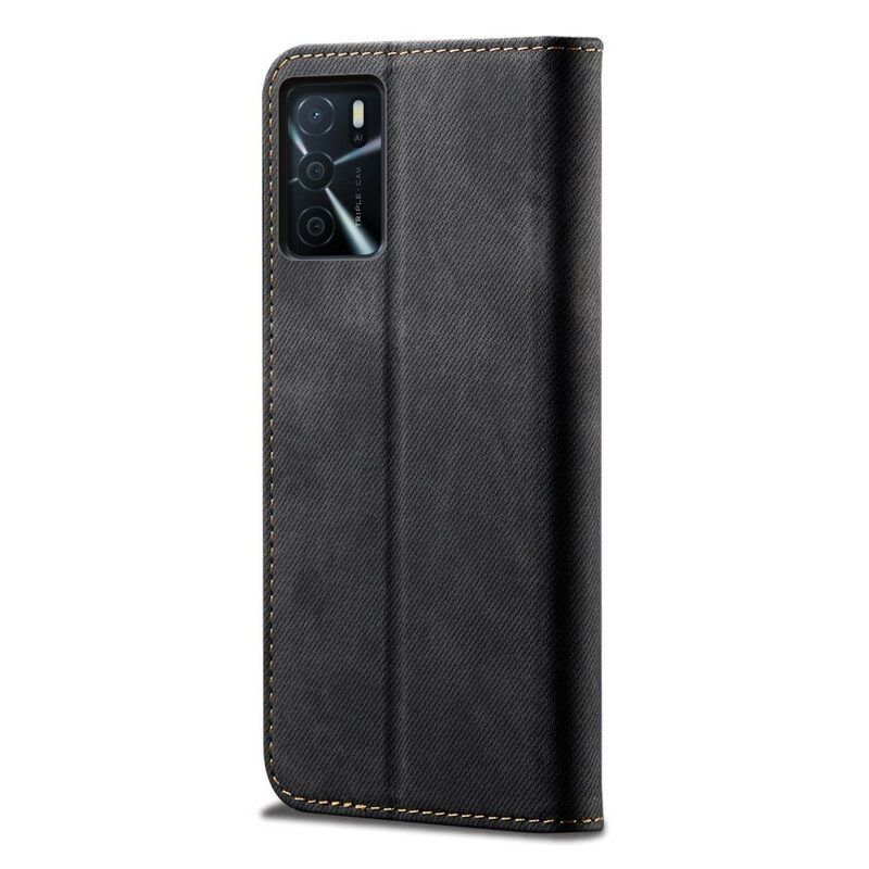 Schutzhülle Für Oppo A16 / A16s Flip Case Denim-stoff