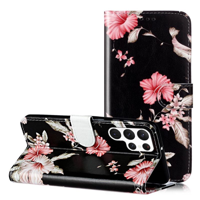 Flip Case Für Samsung Galaxy S23 Ultra 5G Blumen