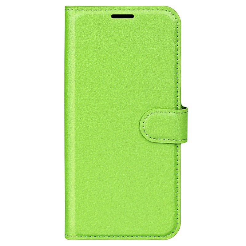 Flip Case Für Samsung Galaxy S23 Ultra 5G Klassischer Litschi-ledereffekt